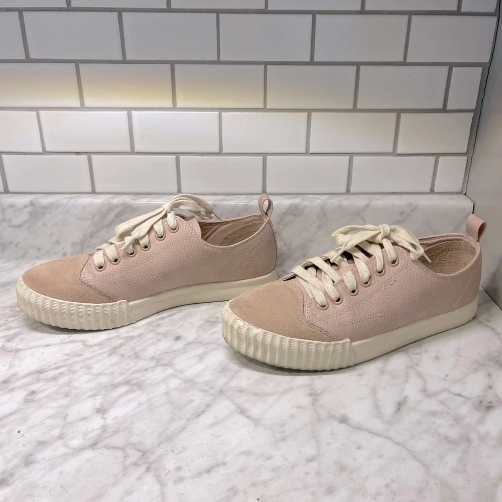 Mia Light pink/peach leather & suede, lace up shoes/loafers, gentle worn, size 7 - Picture 4 of 5